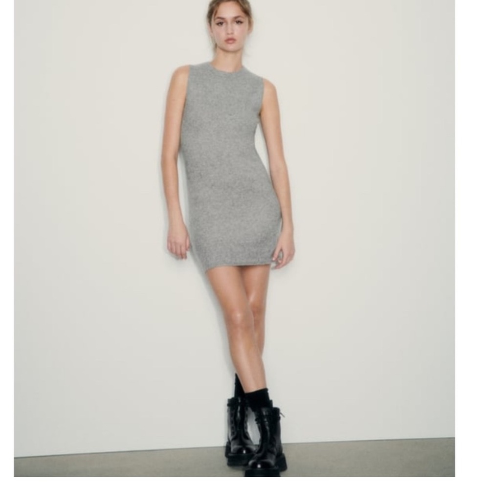 Zara Gray Sweater Dress